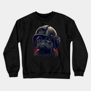 Pug as football player three Crewneck Sweatshirt